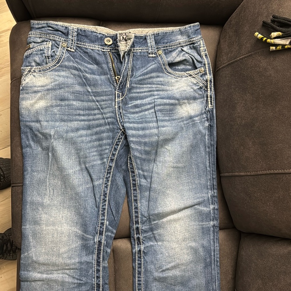 Men’s buckle black jeans